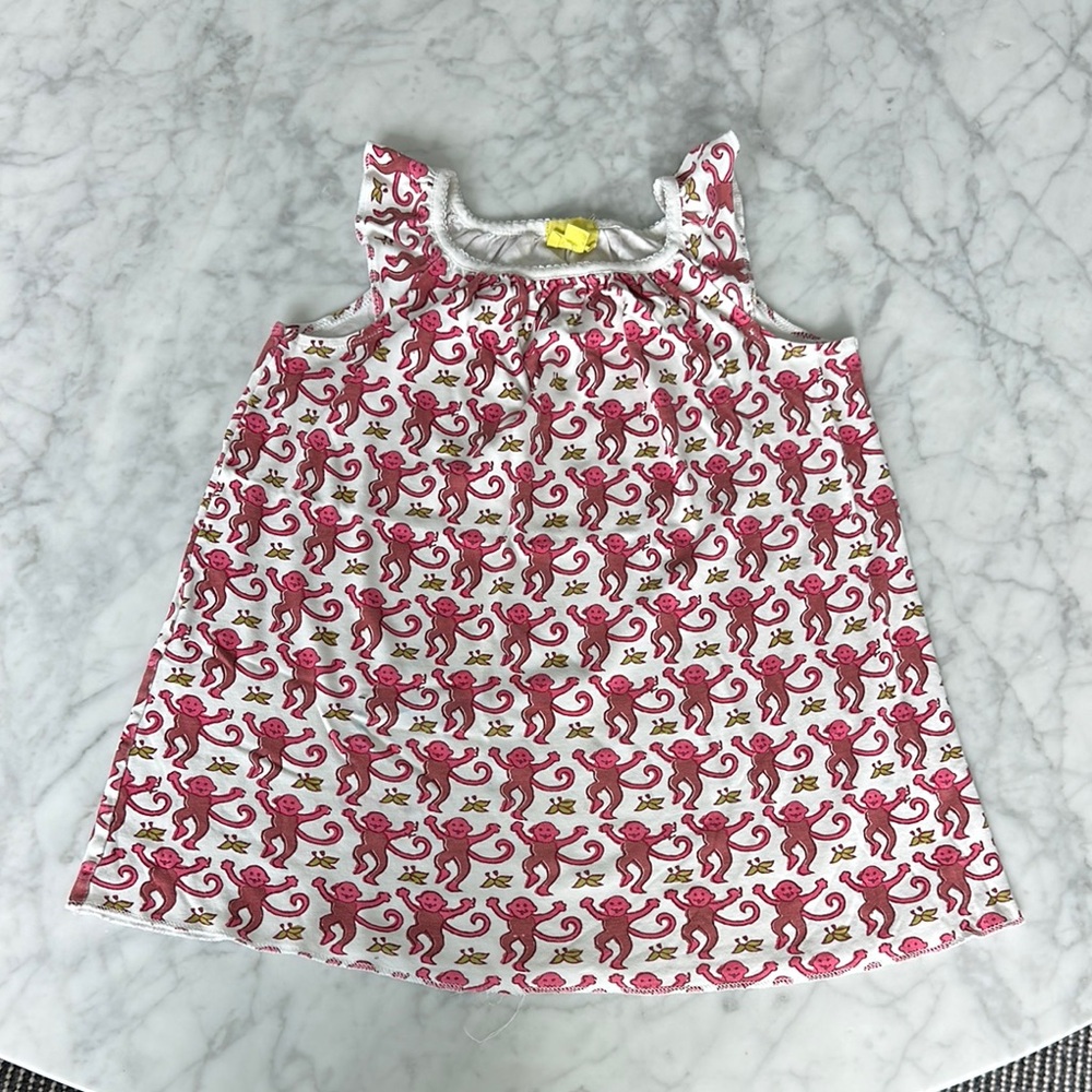Roller Rabbit Pink and White Monkey Pattern size 4 nightgown